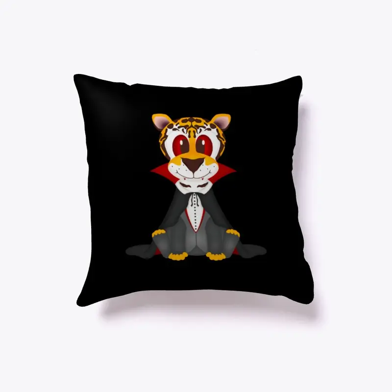 Halloween Tiger Vampire Indoor Pillow