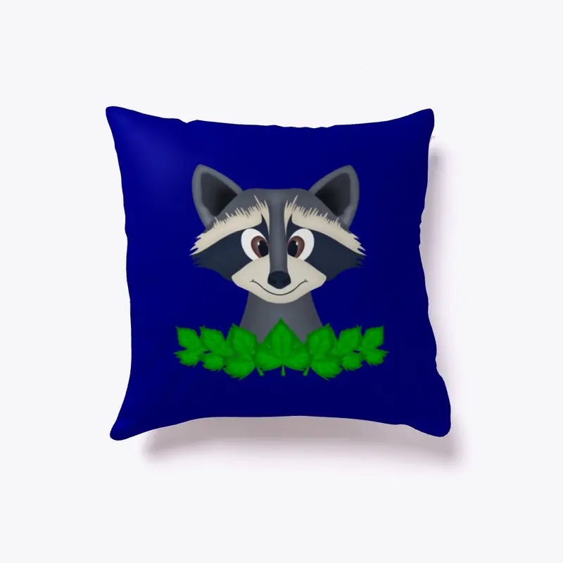 Cute Woodland Racoon Indoor Pillow