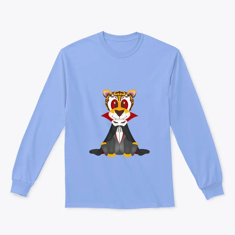 Halloween Tiger Vampire Sleeve Tee