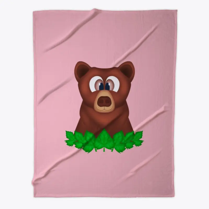 Cute Woodland Bear Fleece Blanket