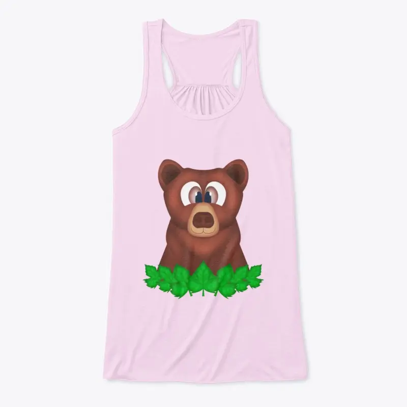 Cute Woodland Bear Flowy Tank Top