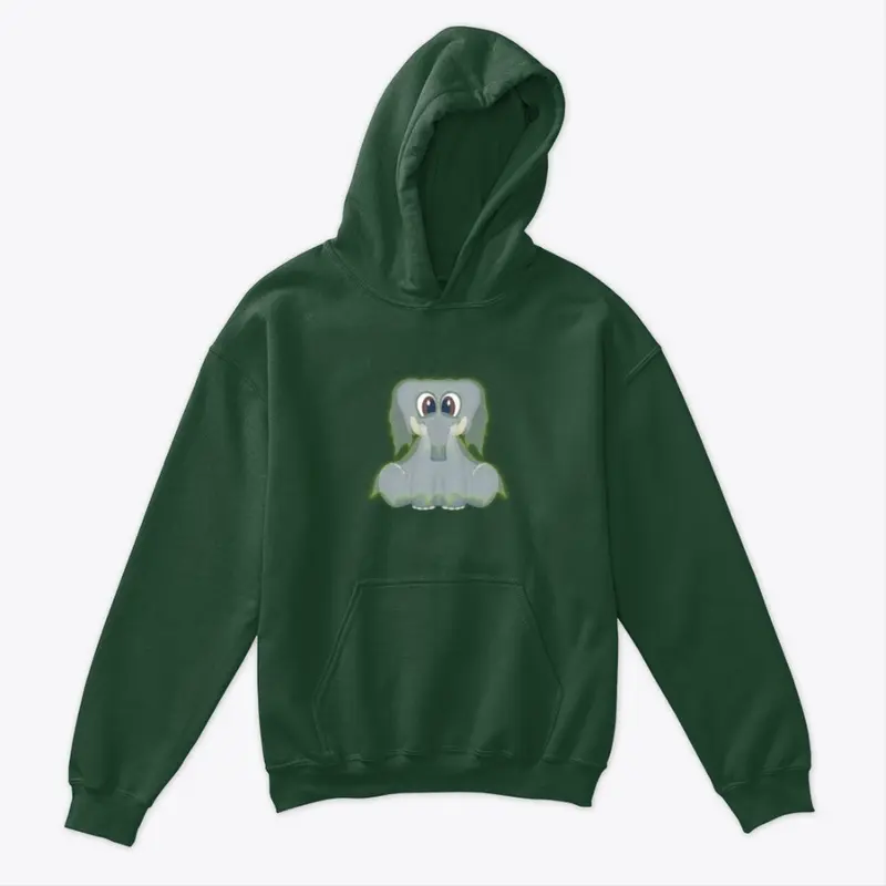 Halloween Elephant Ghost Kids Hoodie