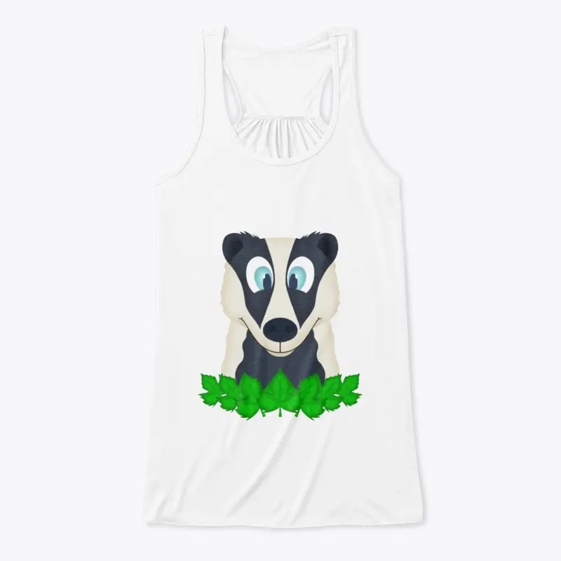 Cute Woodland Badger Flowy Tank Top