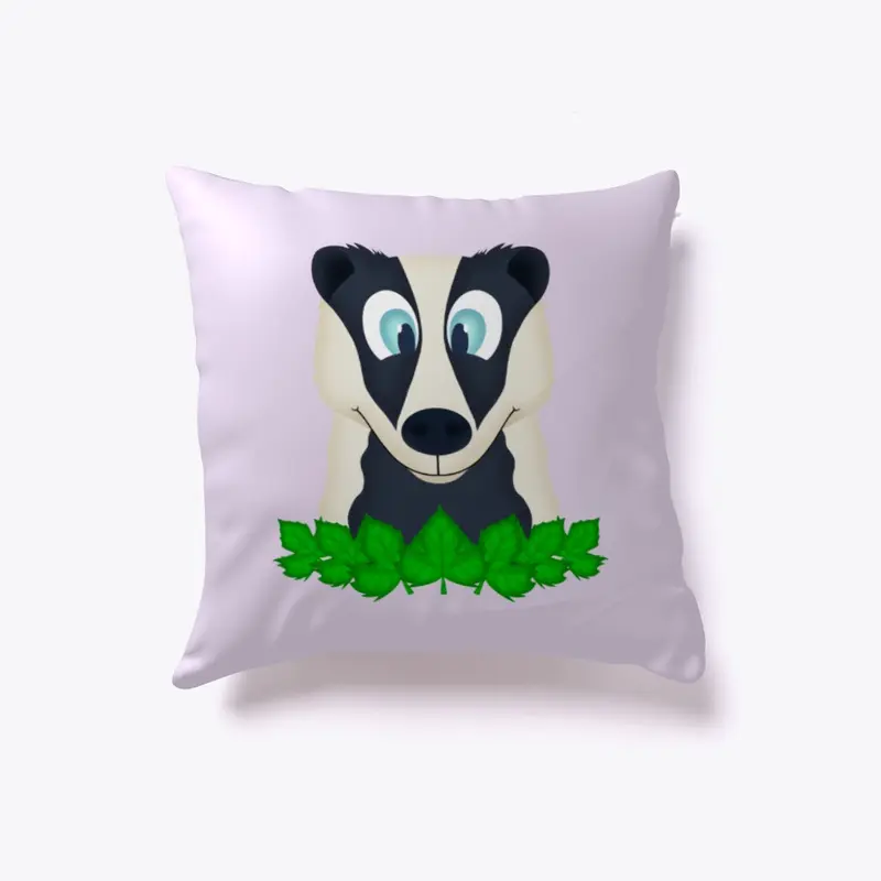 Cute Woodland Badger Indoor Pillow