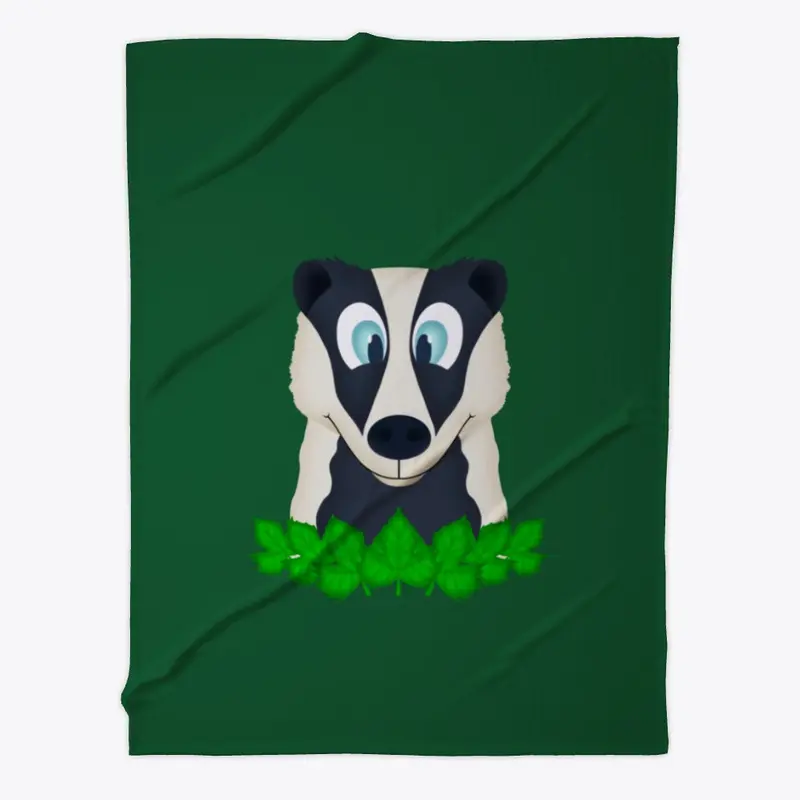 Cute Woodland Badger Fleece Blanket