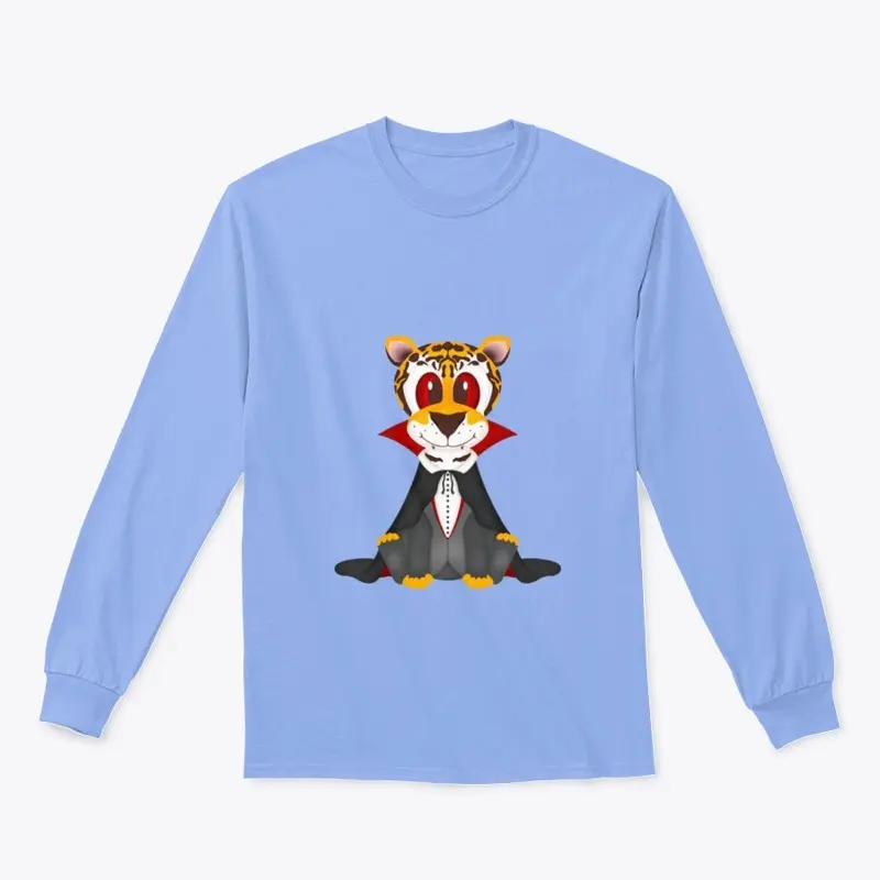 Halloween Tiger Vampire Sleeve Tee