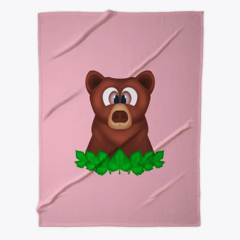 Cute Woodland Bear Fleece Blanket