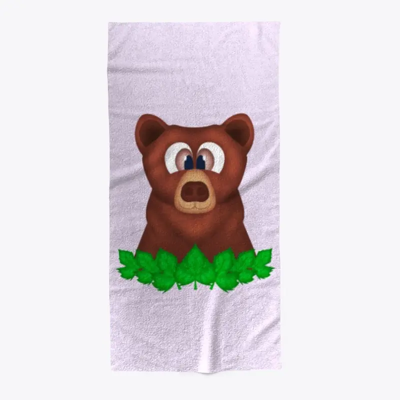 Cute Woodland Bear Beach Towel