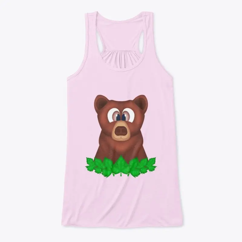 Cute Woodland Bear Flowy Tank Top