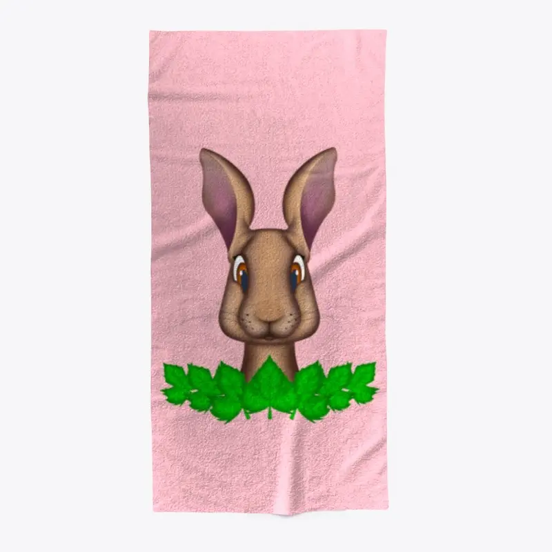 Cute Woodland Hare Beach Towel