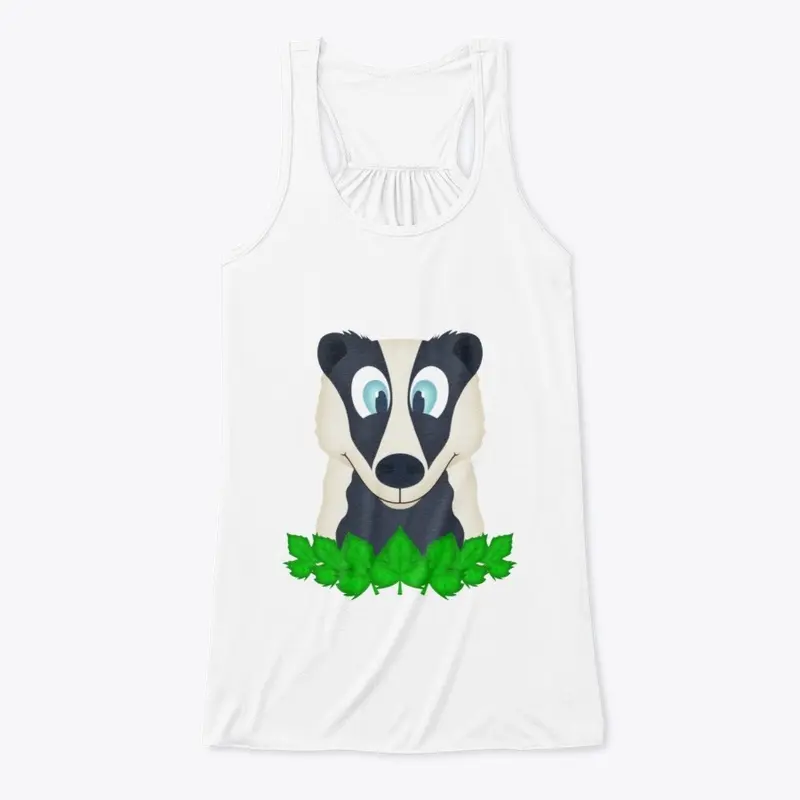 Cute Woodland Badger Flowy Tank Top