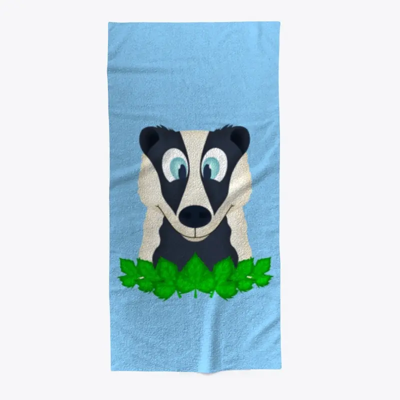 Cute Woodland Badger Beach Towel