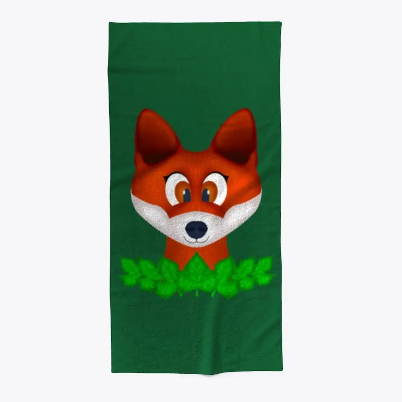 Cute Woodland Fox Beach Towel