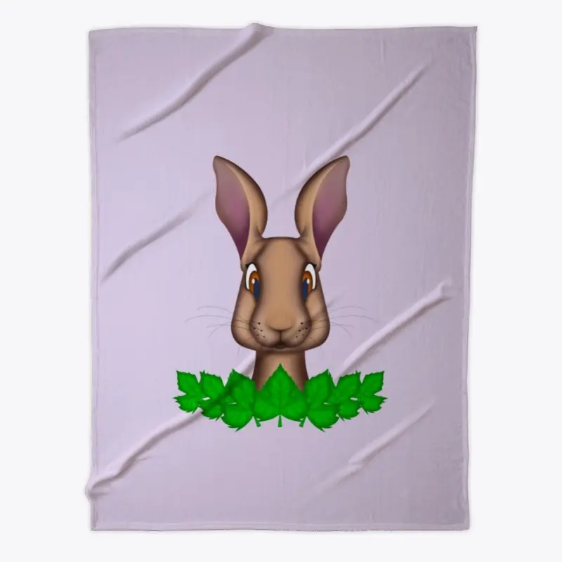 Cute Woodland Hare Fleece Blanket