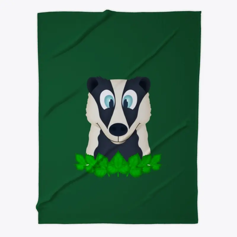 Cute Woodland Badger Fleece Blanket